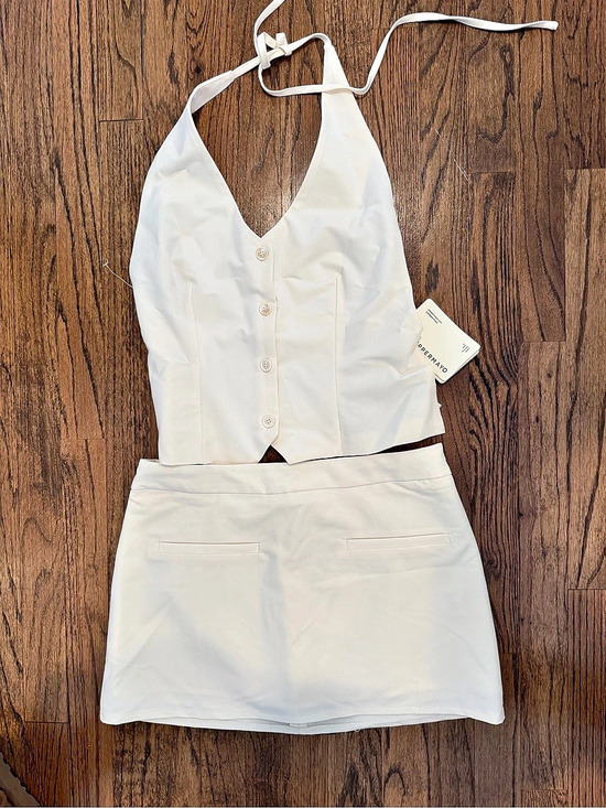 Peppermayo Dresses & Skirts - Peppermayo Sarah Halterneck Vest Top and Sarah Mini Skirt Mini Skirt Set White